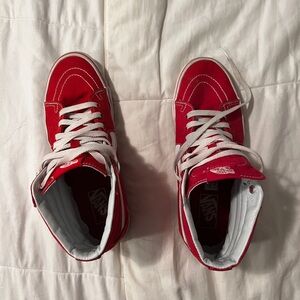 Red High Top Vans Sneakers